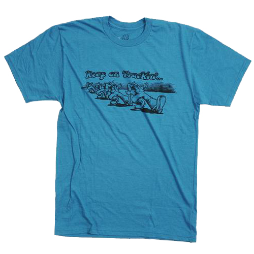 R. Crumb x Vans - Keep On Truckin' T-Shirt - All Cotton Blue Jersey